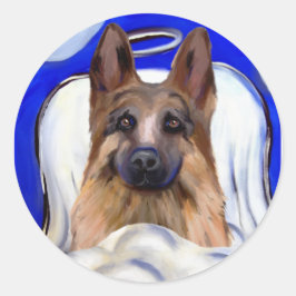Duitse Herder PET ENGEL Ronde Sticker