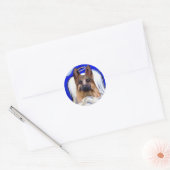Duitse Herder PET ENGEL Ronde Sticker (Envelop)