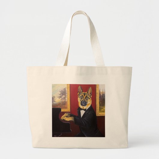 Duitse herder | Piano Waltz Grote Tote Bag (Voorkant)