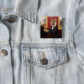 Duitse herder | Piano Waltz Vierkante Button 5,1 Cm (In situ)