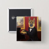 Duitse herder | Piano Waltz Vierkante Button 5,1 Cm (Voorkant /achterkant)