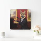 Duitse herder | Piano Waltz Vierkante Klok (Huis)