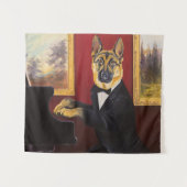Duitse herder | Piano Waltz Wandkleed (Voorkant (horizontaal))