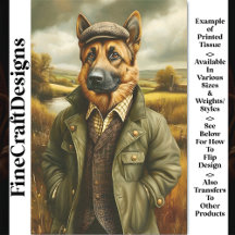 Duitse Herder Portret, Landschap CH1 Decoupage