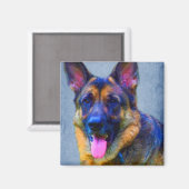 Duitse herder portret magneten (Voorkant / Achterkant)