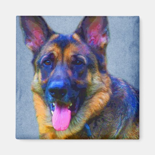 Duitse herder portret magneten (Voorkant)