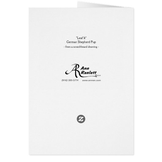 Duitse Herder Pup - "Leaf It" (Achterkant)