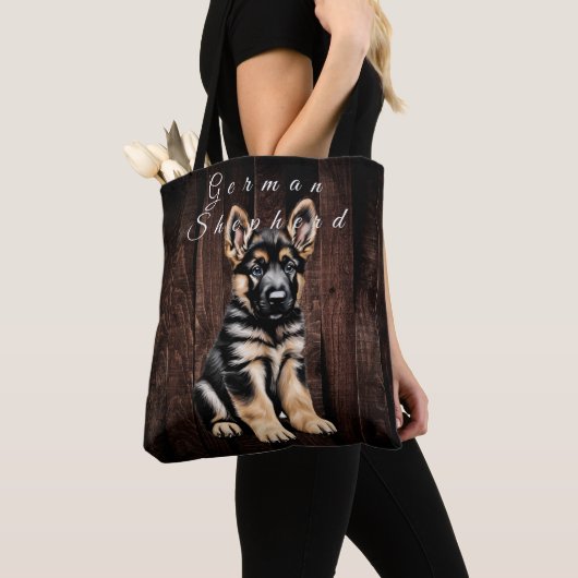 Duitse herder puppy Canvas tas (Dichtbij)