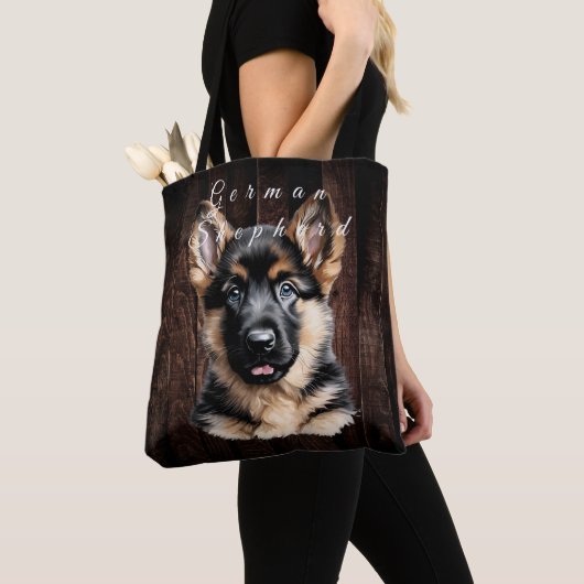 Duitse herder puppy Canvas tas (Dichtbij)