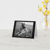 Duitse Herder Puppy Dog Blank Note Kaart (Gele Bloem)