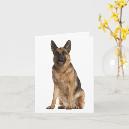 Duitse Herder Puppy Dog Blank Note Kaart (Gele Bloem)