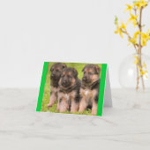 Duitse Herder Puppy Dog Blank Note Kaart (Gele Bloem)