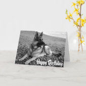 Duitse Herder Puppy Dog Happy Birthday Kaart (Gele Bloem)