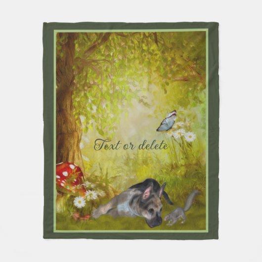 Duitse Herder Puppy Fantasy Hondenkunst Gepersonal Fleece Deken