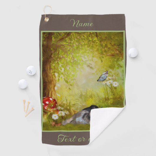 Duitse Herder Puppy Fantasy Hondenkunst Gepersonal Golfhanddoek (Insitu)