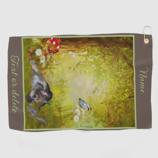 Duitse Herder Puppy Fantasy Hondenkunst Gepersonal Golfhanddoek (Horizontaal)