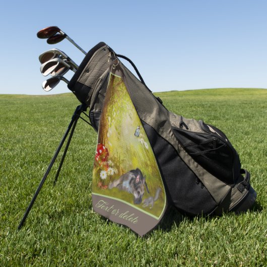 Duitse Herder Puppy Fantasy Hondenkunst Gepersonal Golfhanddoek (Groen)
