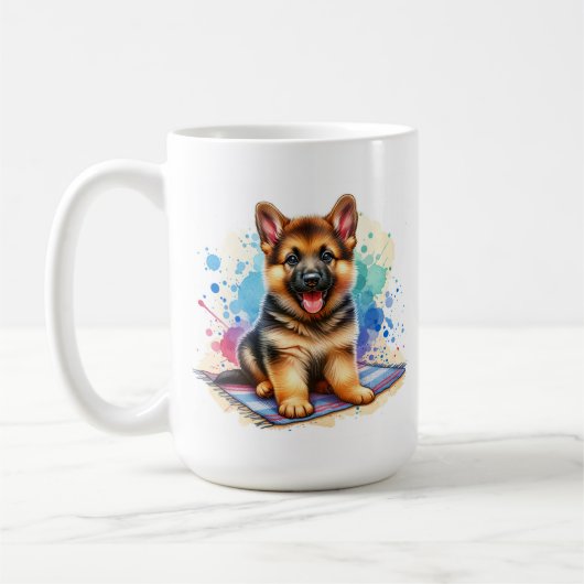 Duitse herder puppy gepersonaliseerd koffiemok (Links)