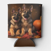 Duitse Herder Puppy Herfst Delight Pompoen Blikjeskoeler (Voorkant)