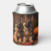 Duitse Herder Puppy Herfst Delight Pompoen Blikjeskoeler (Blikje Achterkant)