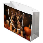 Duitse Herder Puppy Herfst Delight Pompoen Groot Cadeauzakje (Achterkant Gekanteld)