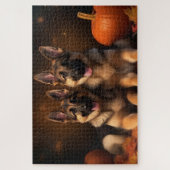 Duitse Herder Puppy Herfst Delight Pompoen Legpuzzel (Verticaal)