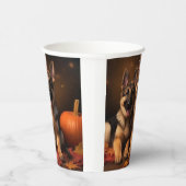 Duitse Herder Puppy Herfst Delight Pompoen Papieren Bekers (Rechts)