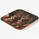 Duitse Herder Puppy Herfst Delight Pompoen Papieren Bordje (Gebogen)