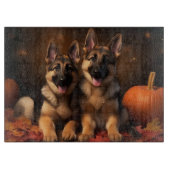 Duitse Herder Puppy Herfst Delight Pompoen Snijplank (Voorkant)
