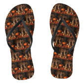 Duitse Herder Puppy Herfst Delight Pompoen Teenslippers (Voetbed)