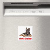 Duitse herder puppy hond rode liefde harten magneet (Insitu (Vaatwasser))