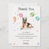 Duitse Herder Puppy Hond Verjaardag Bedankt Kaart (Voorkant)