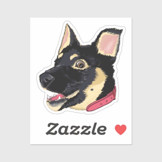 Duitse herder puppy Hondenliefhebber Sticker (Vel)