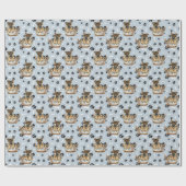 Duitse Herder Puppy in Basket Paw Print Cadeaupapier (Vlak)