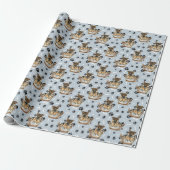 Duitse Herder Puppy in Basket Paw Print Cadeaupapier (Uitgerold)