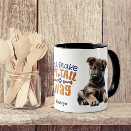 Duitse herder puppy je maakt mijn staart wag mok