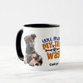 Duitse herder puppy je maakt mijn staart wag mok (Voorkant links)