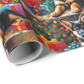 Duitse Herder Puppy, Kerstboom, Cadeaus Cadeaupapier (Rol Hoek)