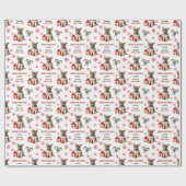 Duitse Herder Puppy Kerstmis Cadeaupapier (Vlak)