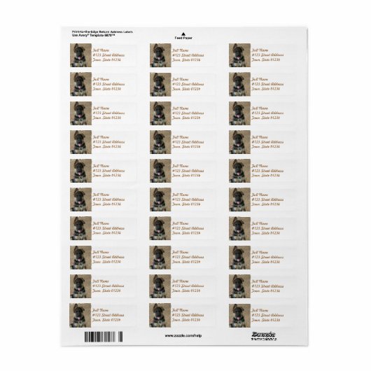Duitse herder puppy mailing label (Full Sheet)