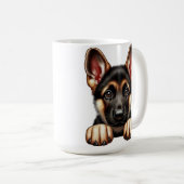 Duitse Herder Puppy met expressieve ogen Koffiemok (Voorkant rechts)