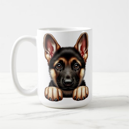 Duitse Herder Puppy met expressieve ogen Koffiemok (Links)