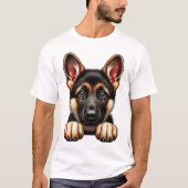 Duitse Herder Puppy met expressieve ogen T-shirt (Voorkant)
