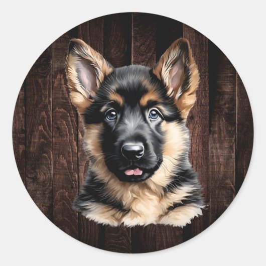 Duitse herder puppy Stickers (Voorkant)