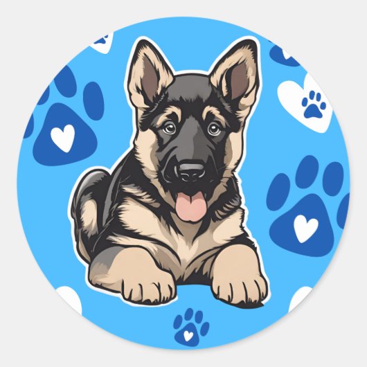 Duitse herder puppy Stickers (Voorkant)