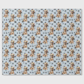 Duitse Herder Puppy Verjaardag Poot Print Cadeaupapier (Vlak)