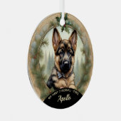 Duitse Herder Puppy's Eerste Kerstmis Ornament (Voorkant Rechts)