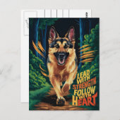 Duitse herder rennen door bos briefkaart (Voorkant / Achterkant)