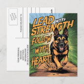 Duitse herder rennen met kracht en hart briefkaart (Voorkant / Achterkant)
