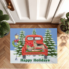 Duitse herder rode  vrachtwagen familienaam deurmat